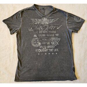 Blackarv Darkness Industries Mens Gray V-Neck Short Sleeve TShirt Size S Graphic